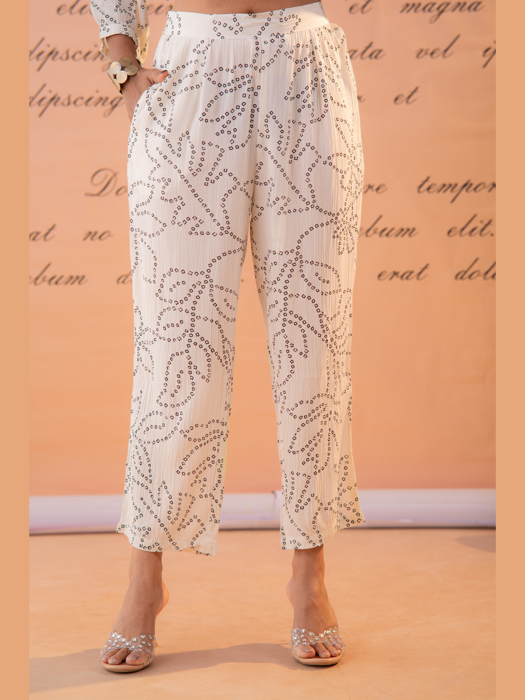 White Swarovski Co-Ord Set - front view
