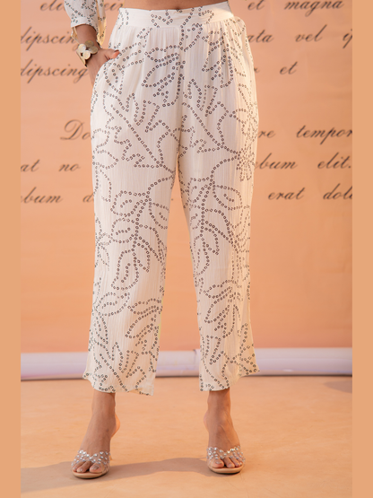 White Swarovski Co-Ord Set - front view