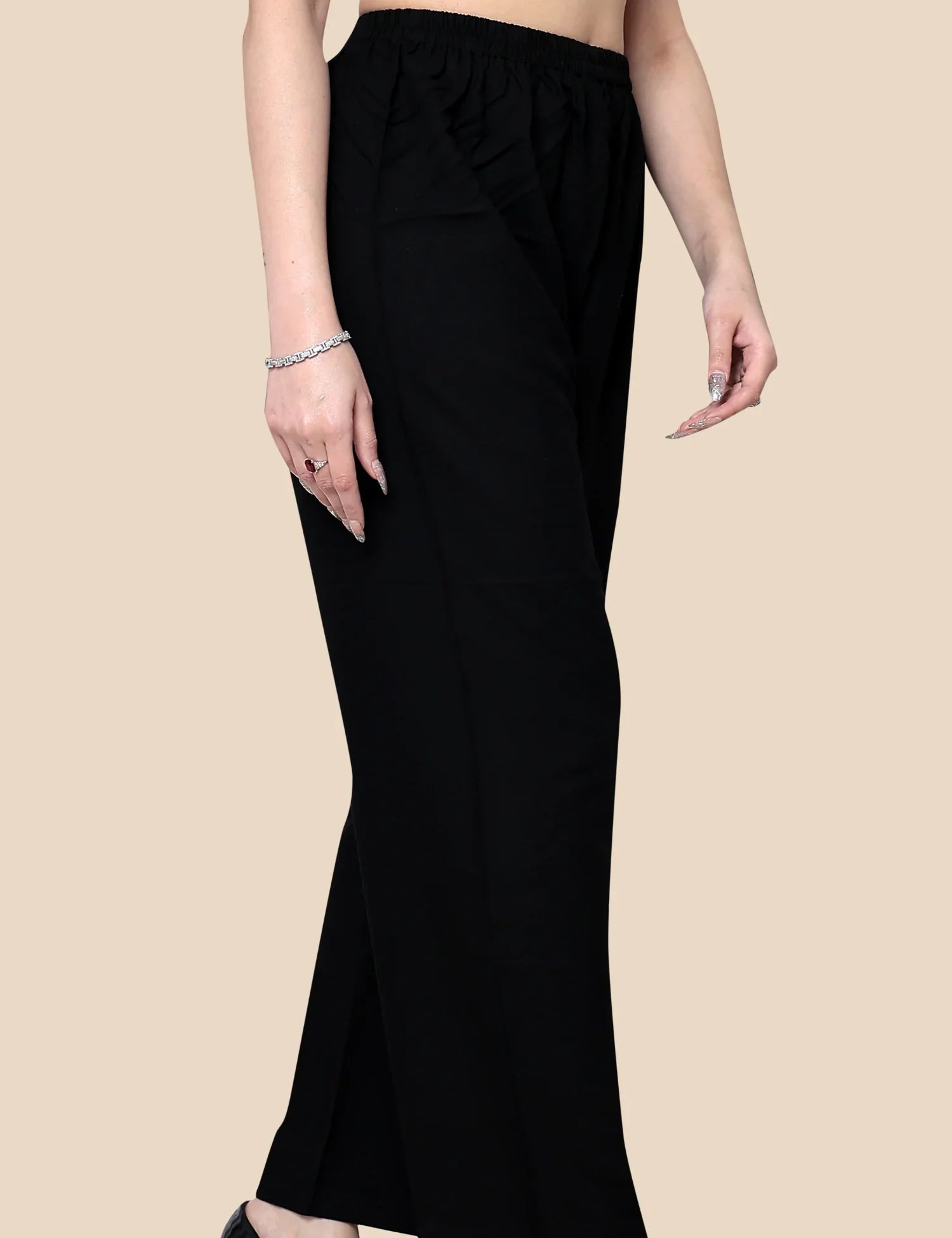 Women’s Black Plain Cotton Palazzo