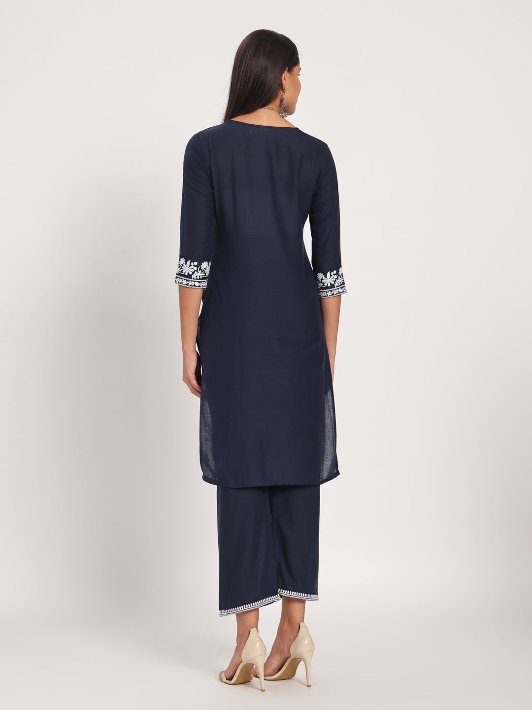 Classic Navy Cotton Kurti Set