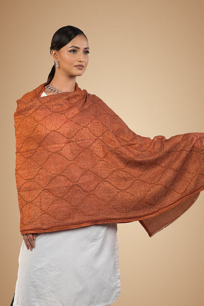 Swarna Amber Jaal Embellished Wool Stole