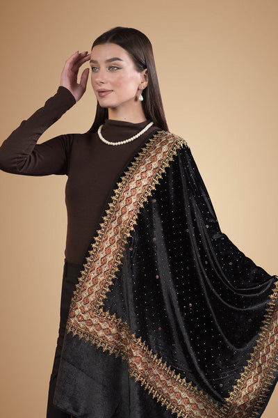 Noir Zardozi Wrap