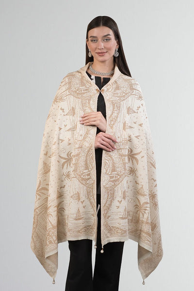 The Ivory River Run Knitted Woolen Stole