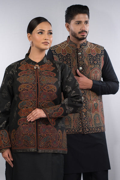 Shahi Zari Ladies Jacket & Kaani Nehru Mens Coat