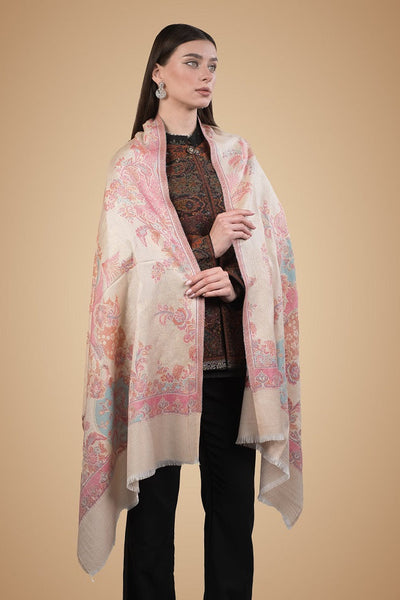 Silk Rosewater Veil Embellished Stole