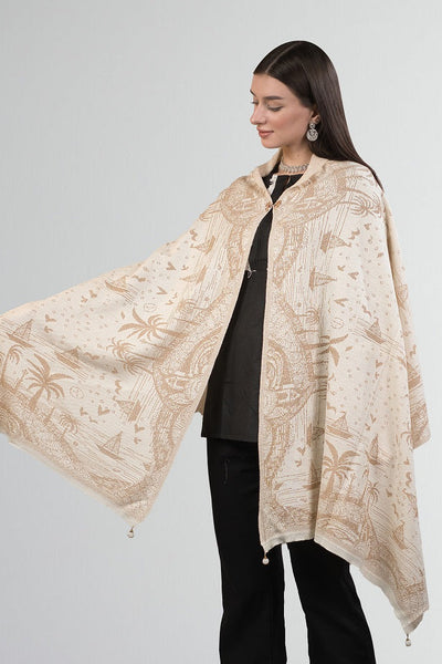 The Ivory River Run Knitted Woolen Stole