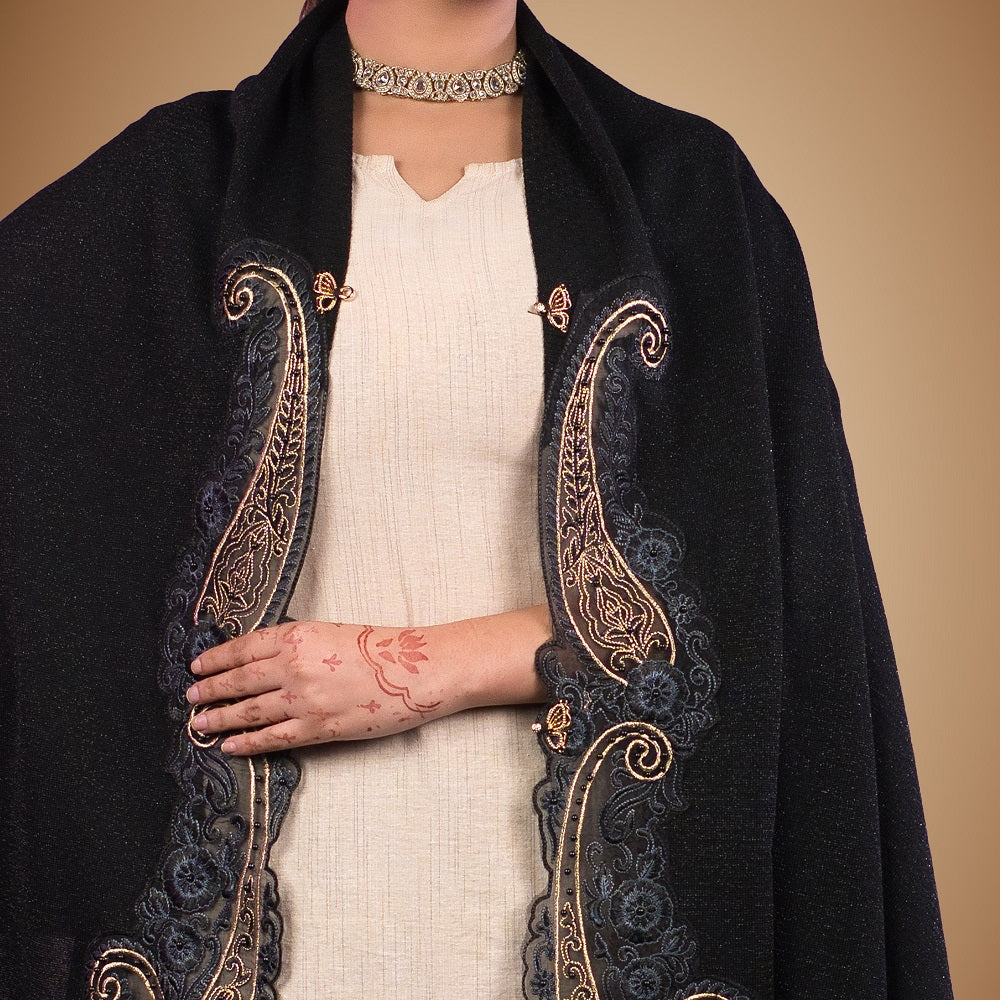 Doble Paisley Motif Cape