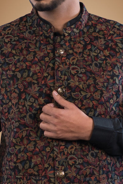 Pure Wool Paisley Motif Waistcoat for Men