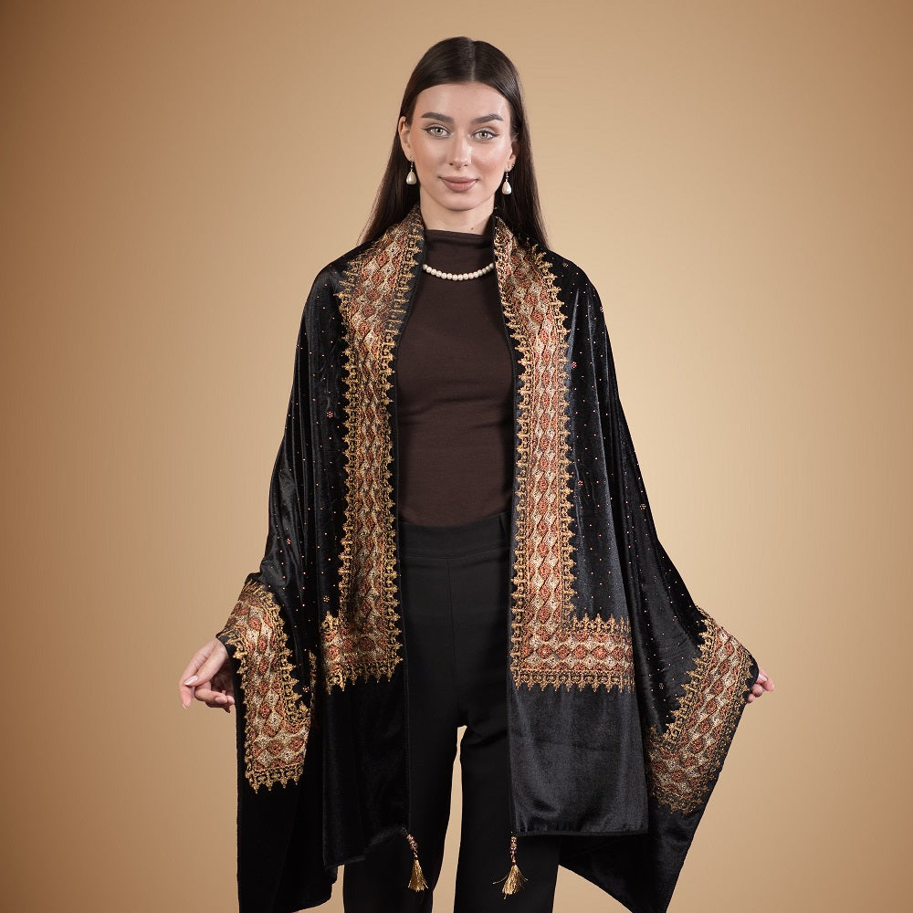 Noir Zardozi Wrap