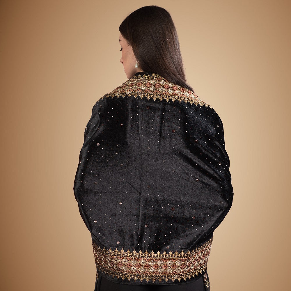 Noir Zardozi Wrap
