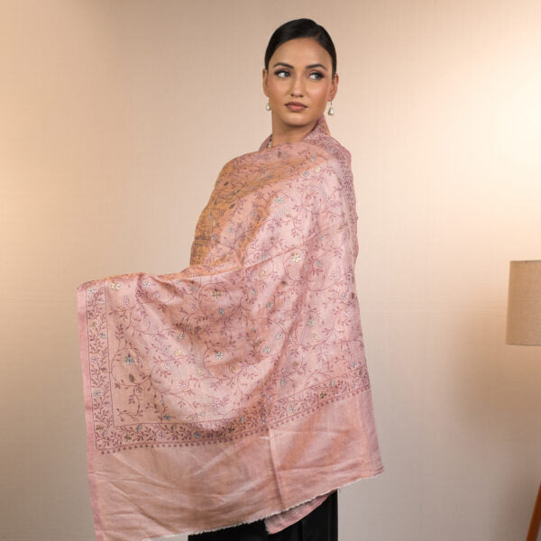 Almond Petal Apple Stone Woolen Shawl