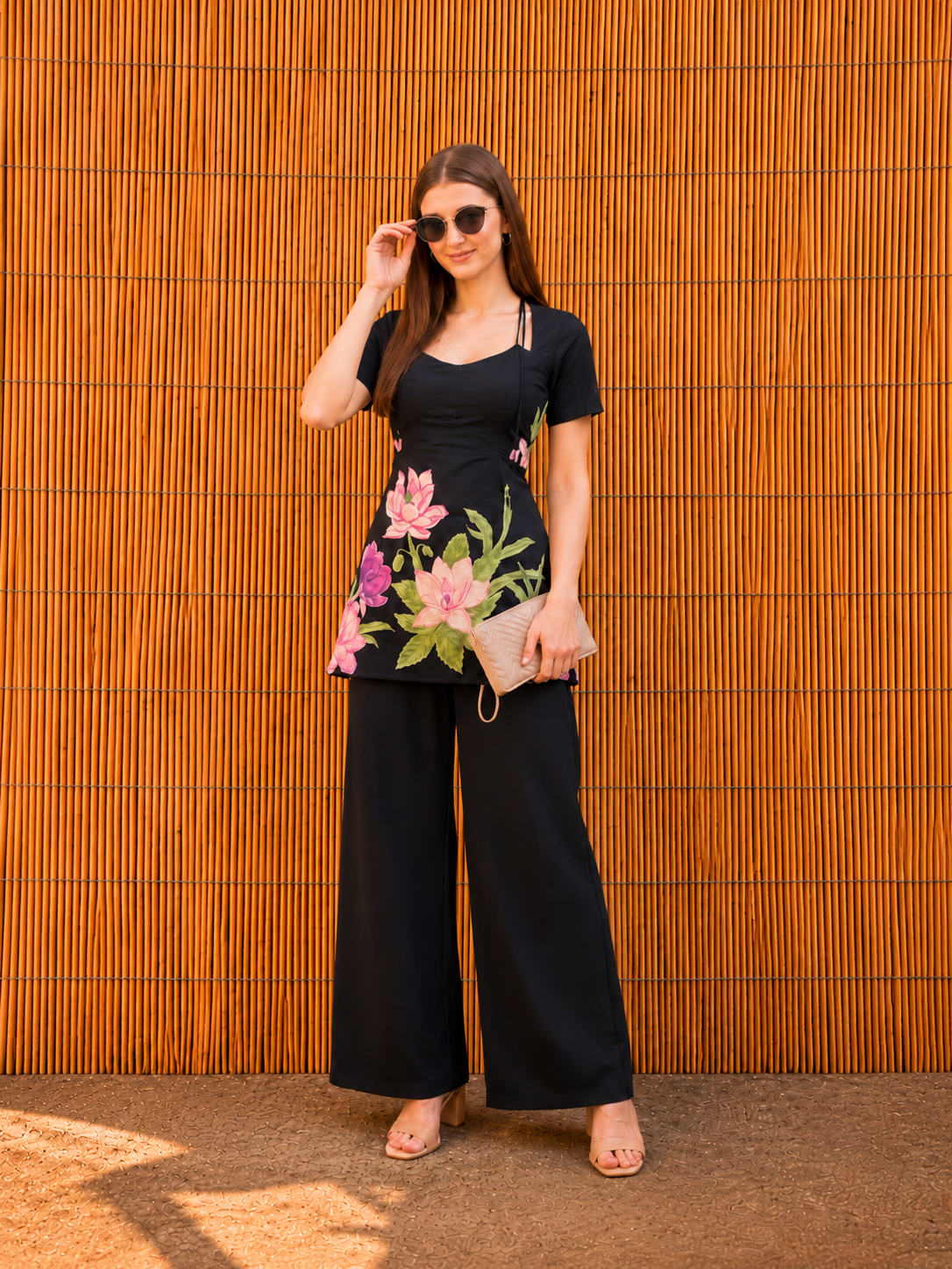 Pure Cotton Floral Print Short Kurti floral print detail