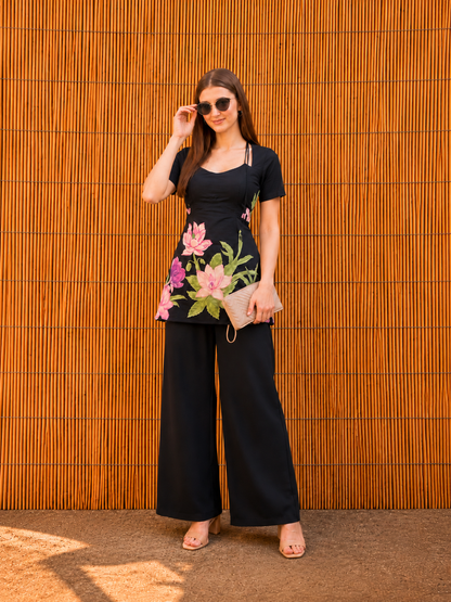Pure Cotton Floral Print Short Kurti floral print detail