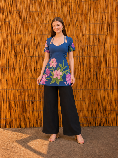 Pure Cotton Floral Print Short Kurti for Women