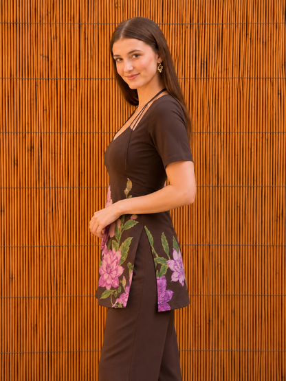 Pure Cotton Floral Print Short Kurti for Women