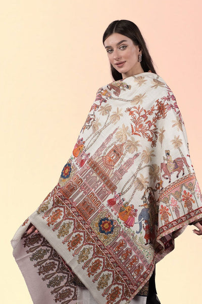 The Royal Caravan Kashmiri Embroidery Shawl
