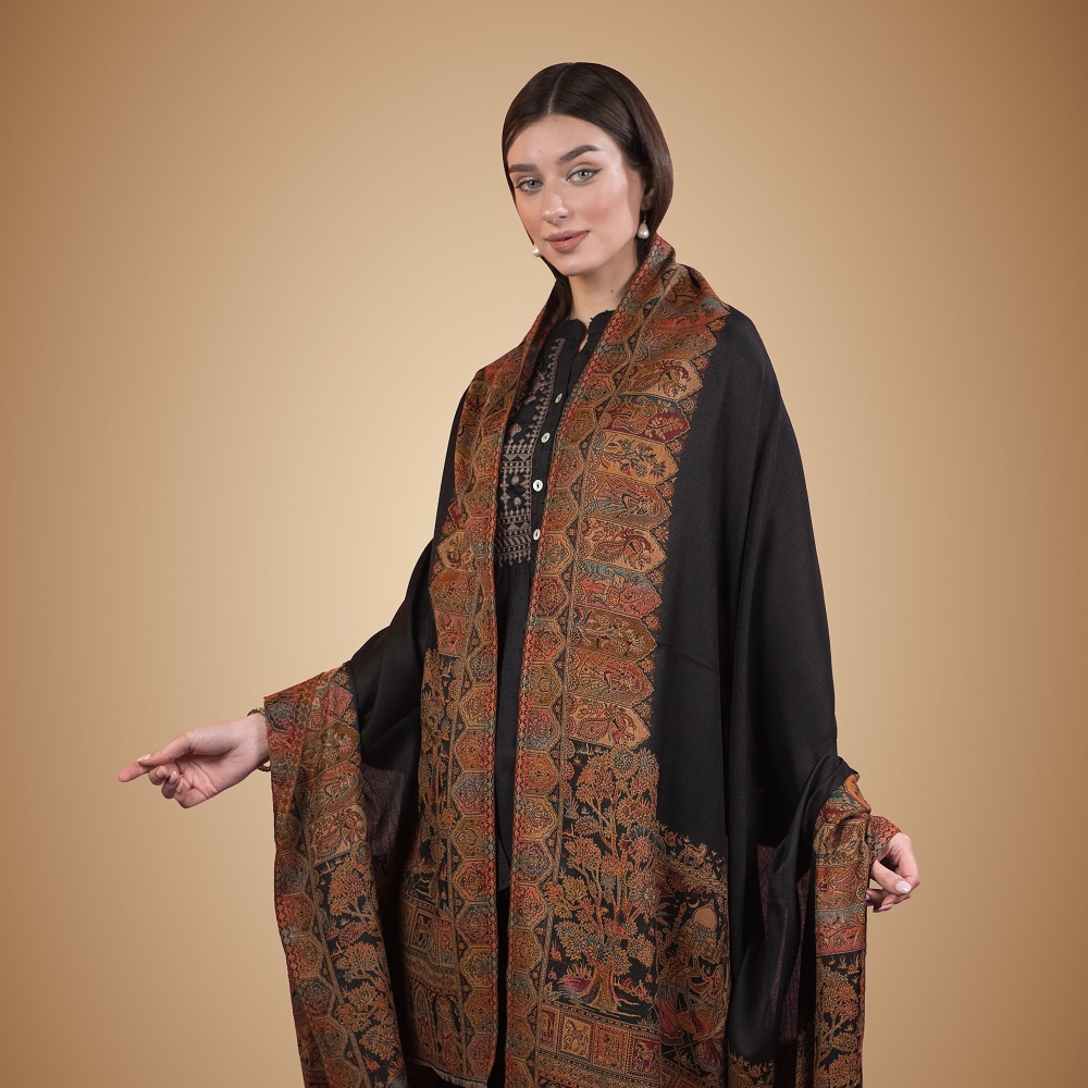 Kashmiri Kaani Border Shawl
