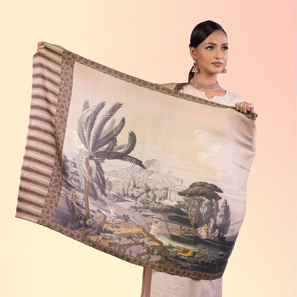 Pure Wool Printing Wraps Stoles