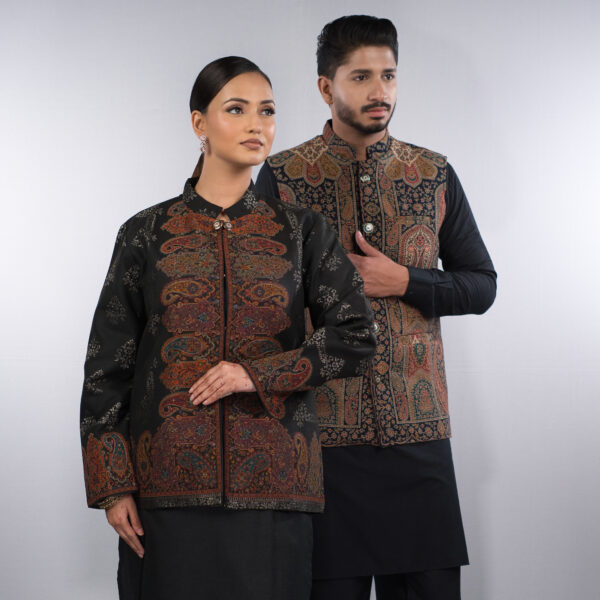 Shahi Zari Ladies Jacket & Kaani Nehru Mens Coat