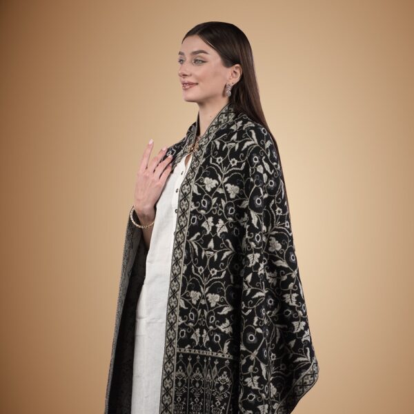 Black Soft Wool Stole for women