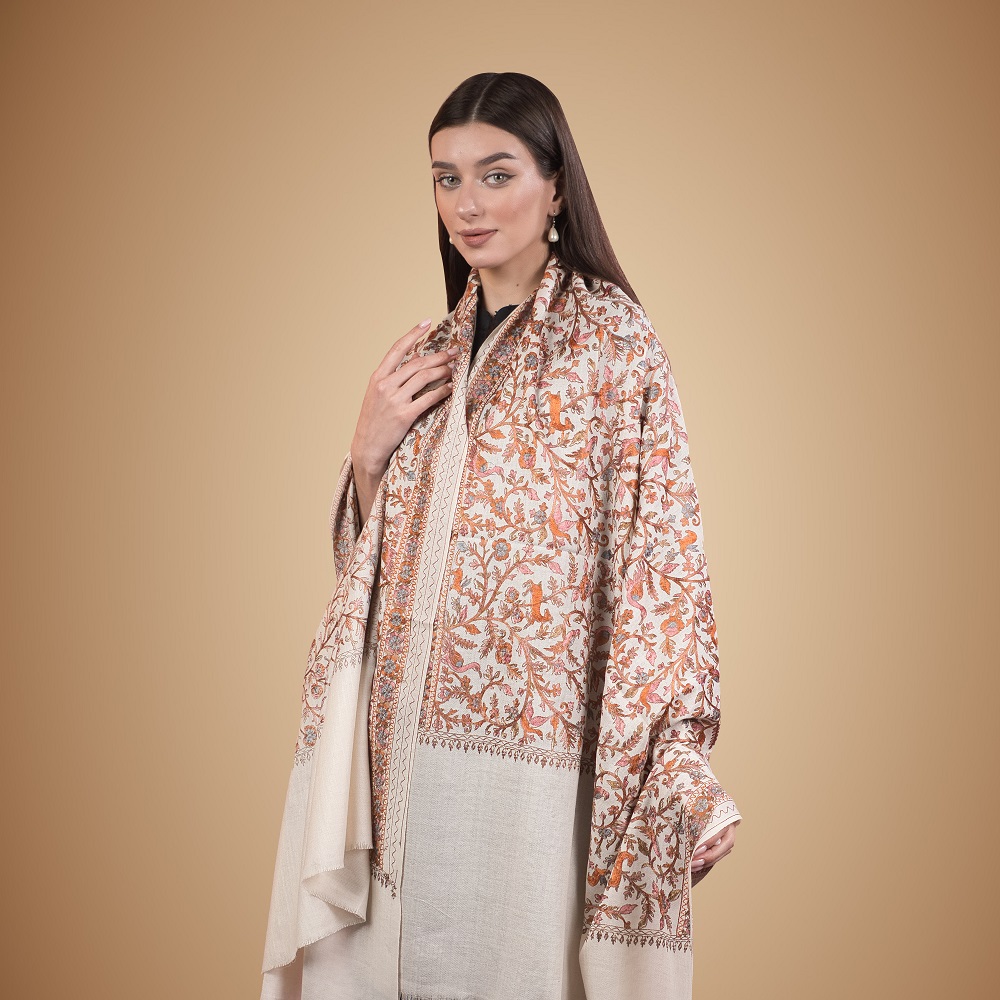 Kashmiri Shawl Off-White