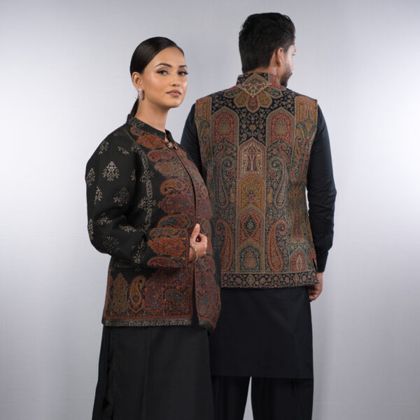 Alternative view of Shahi Zari Ladies Jacket & Kaani Nehru Mens Coat