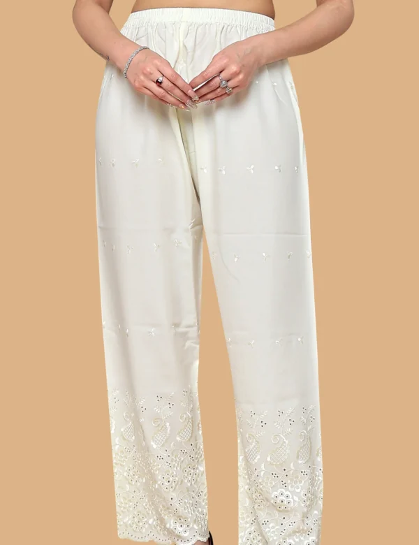 Cotton Palazzo with Embroidery