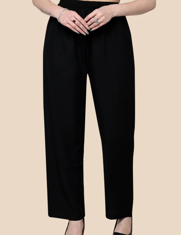 Women’s Black Plain Cotton Palazzo