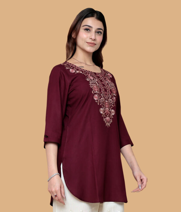 RED PRINTED COTTON KURTI