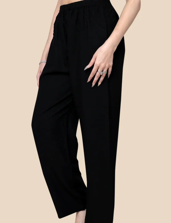 Alternative view of Women’s Black Plain Cotton Palazzo