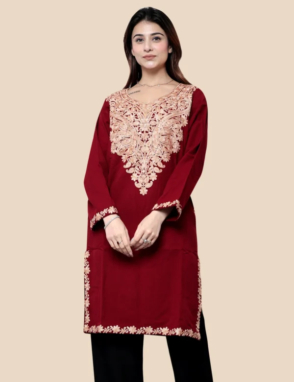 Red Kashmari Phiran for Women