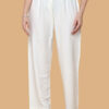 Women’s Cream Plain Cotton Palazzo