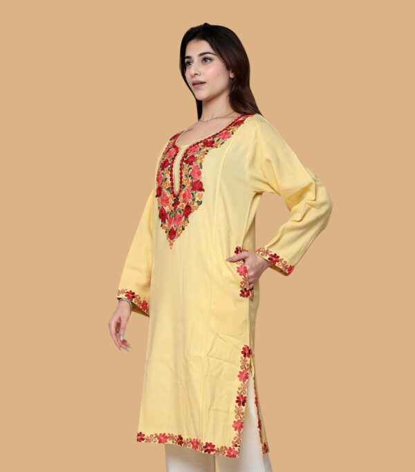 Alternative view of Woolen Kashmiri Aari Embroidery Phiran