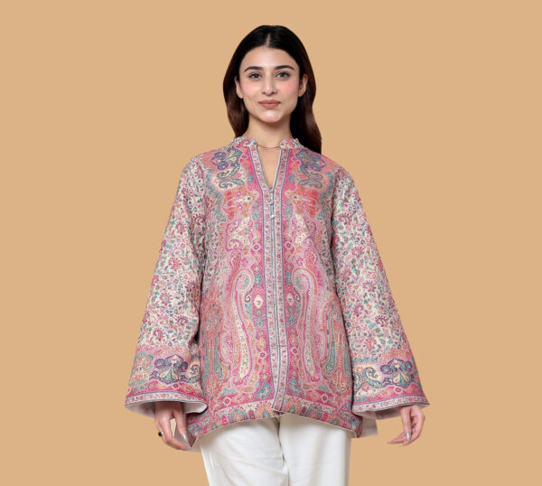 Alternative view of LADIES LONG KASHMIRI COAT FUR INSIDE