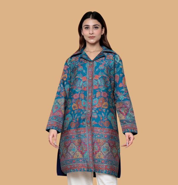 Alternative view of Ladies Kashmiri Fur Coat – Indigo Blue