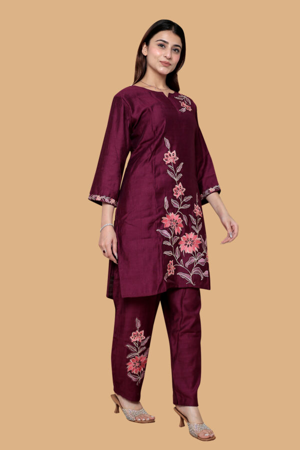 PURPLE COTTON CO-ORD SET WITH CHUNNI