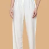 Women’s Cream Plain Cotton Palazzo