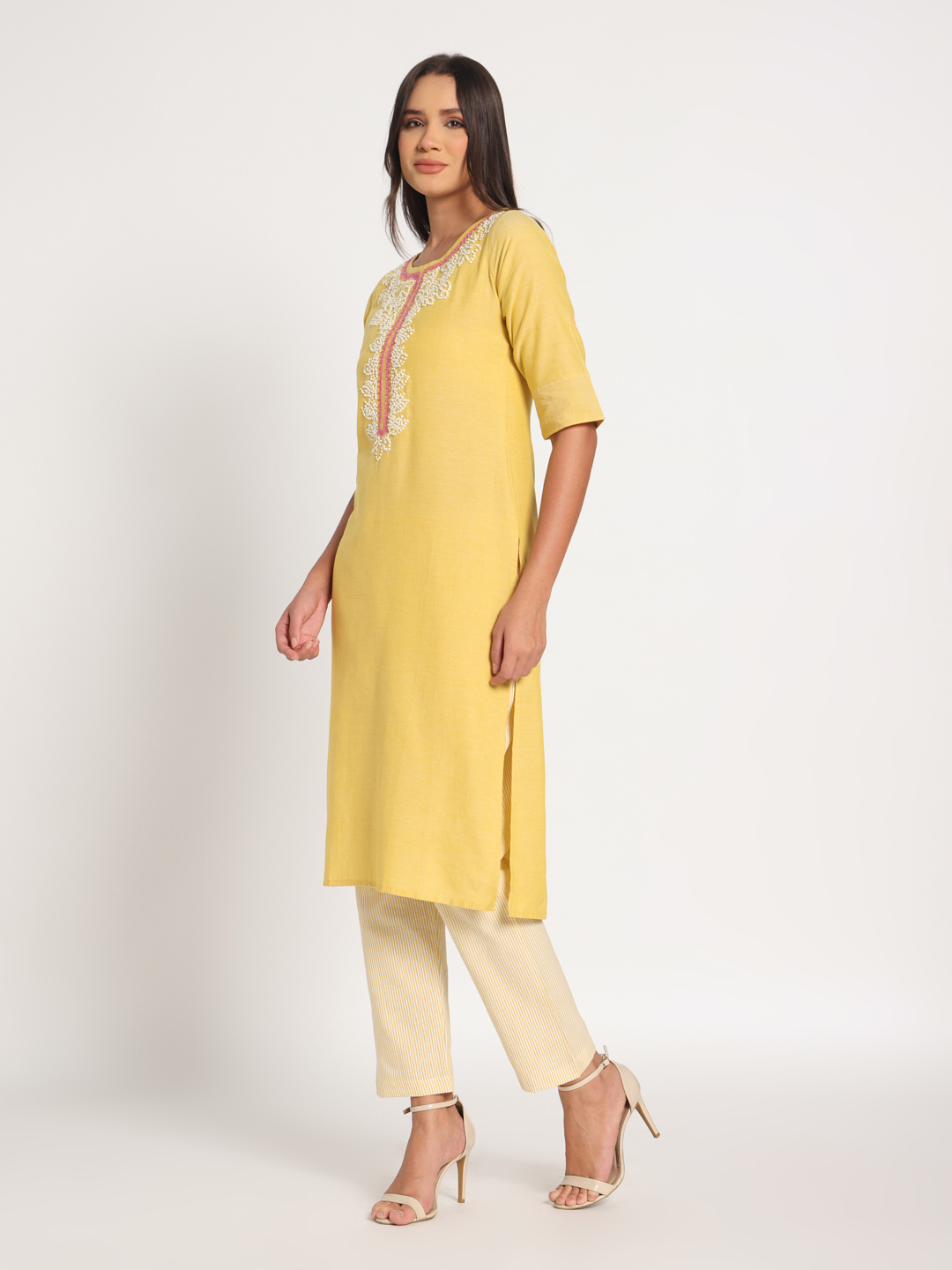 Yellow short kurti