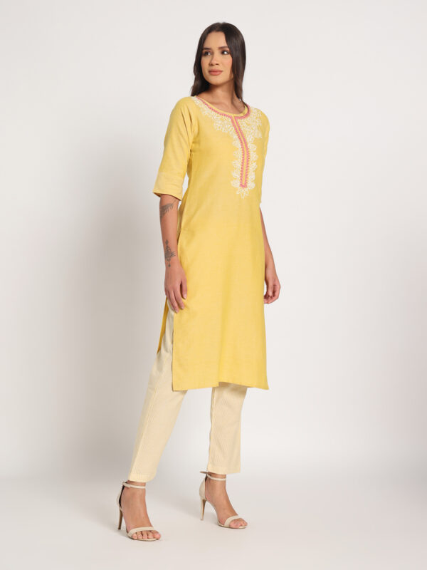 Yellow hand short kurti