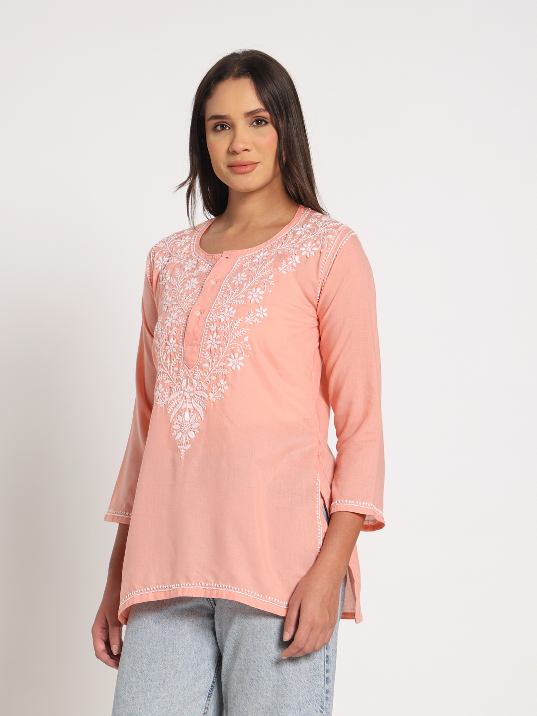 Light Peach Short Kurti - Image 4