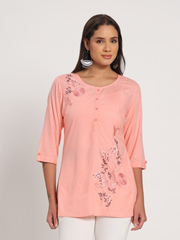 peach kurti for women​