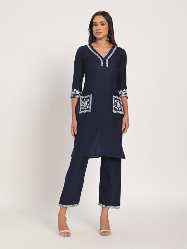 Classic Navy Kurti Set