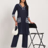 Classic Navy Cotton Kurti Set