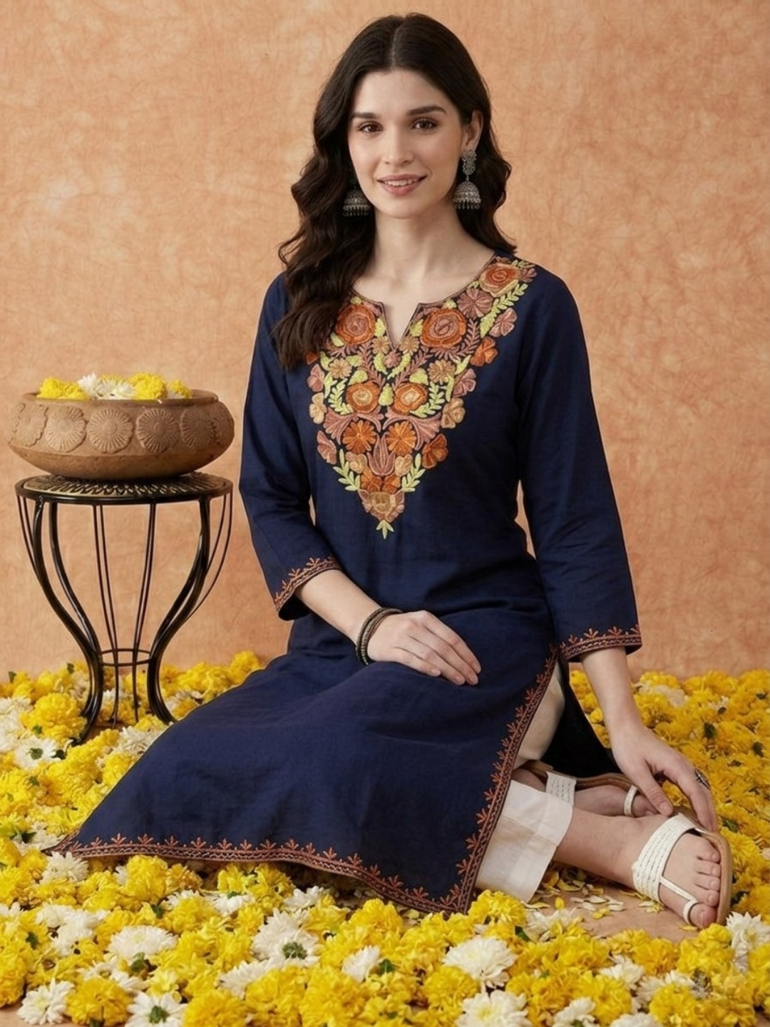 Royal Blue Kurti for Women - Image 4