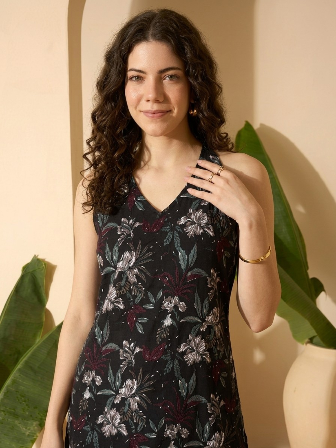 Black Floral Kurti