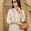 white embroidered short kurti