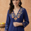 Embroidered Cotton Kurti Set