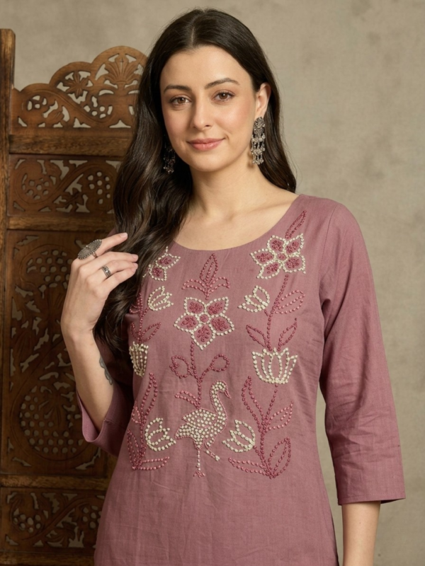 Mauve pure cotton cord set
