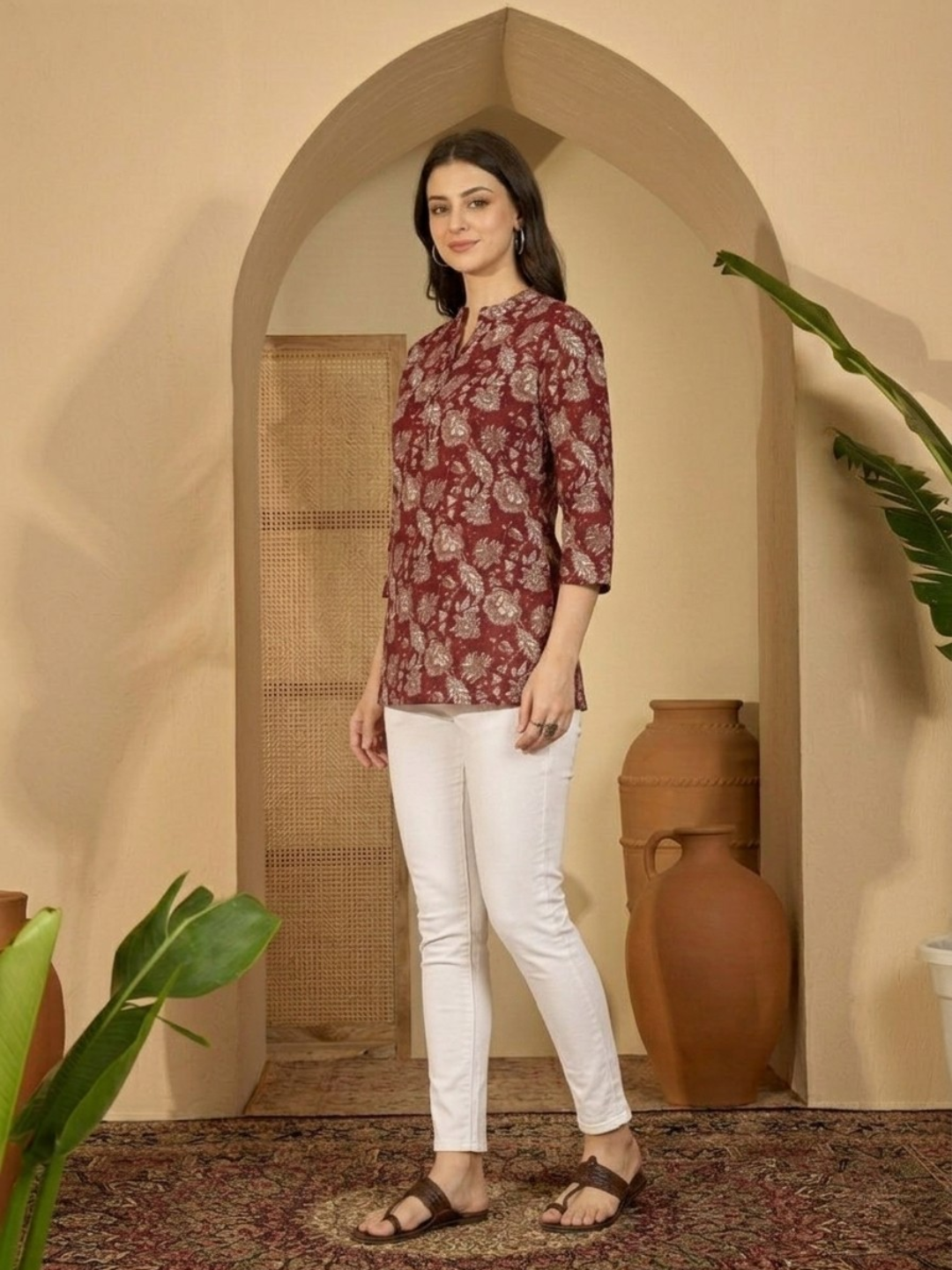 Vine Pure Cotton Short Kurti - Image 2