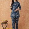 Blue Floral Pure Cotton Co Ord Set